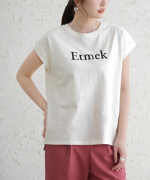 Doux Belle(ドゥーベル)の「コットン英字半袖Tシャツ(Tシャツ/カットソー・レディース・ブラック/オフホワイト・MEDIUM)」の17枚目の写真