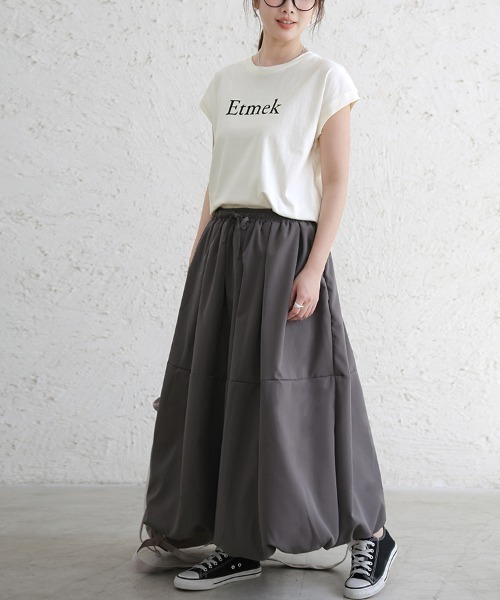 Doux Belle(ドゥーベル)の「コットン英字半袖Tシャツ(Tシャツ/カットソー・レディース・ブラック/オフホワイト・MEDIUM)」の20枚目の写真