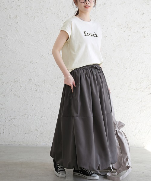 Doux Belle(ドゥーベル)の「コットン英字半袖Tシャツ(Tシャツ/カットソー・レディース・ブラック/オフホワイト・MEDIUM)」の21枚目の写真