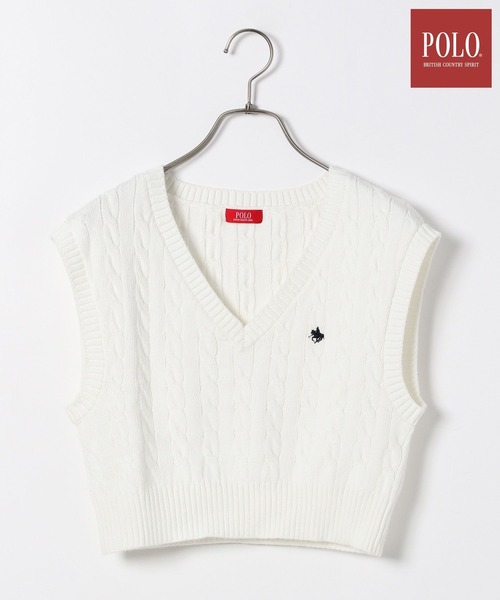 Heather(ヘザー)の「【POLO BCS(ポロ・ビーシーエス)】ニットベスト 110509(ベスト・レディース・グレー/ホワイト・FREE)」の1枚目の写真