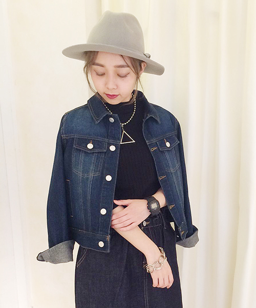 one after another NICE CLAUP（ワンアフターアナザーナイスクラップ）の「【ナイスクラップ】Ｇジャン（デニムジャケット・レディース・インディゴブルー/ブルー・FREE）」の16枚目の写真