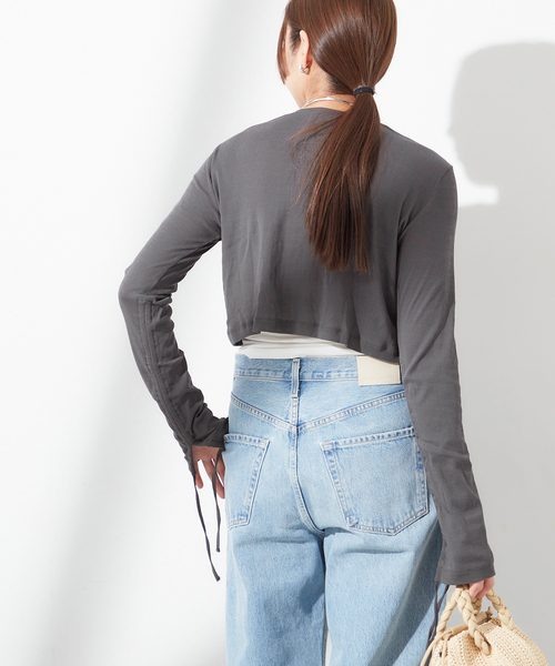 sana（サナ）の「【SANA/サナ】CARDIGAN：カーディガン（カーディガン/ボレロ・レディース・ホワイト/ライトグレー・FREE）」の6枚目の写真