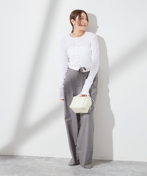 sana（サナ）の「【SANA/サナ】CARDIGAN：カーディガン（カーディガン/ボレロ・レディース・ホワイト/ライトグレー・FREE）」の17枚目の写真