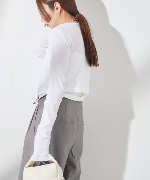 sana（サナ）の「【SANA/サナ】CARDIGAN：カーディガン（カーディガン/ボレロ・レディース・ホワイト/ライトグレー・FREE）」の20枚目の写真