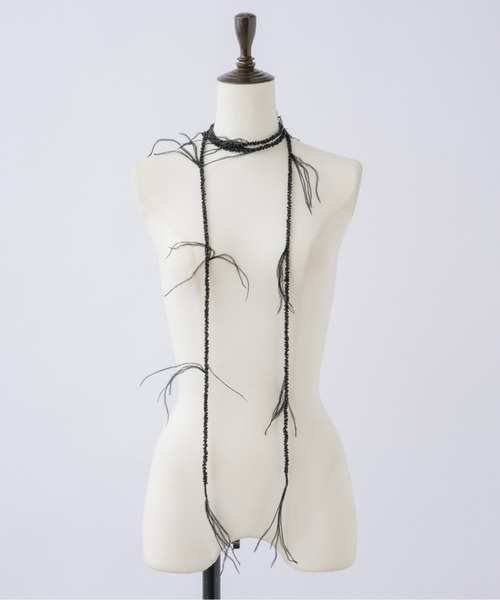 musubore(ムスボレ)の「【 select 】feather & beads long choker / フェザーチョーカー(チョーカー・レディース・ホワイト/ブラック/ピンク・FREE)」の19枚目の写真