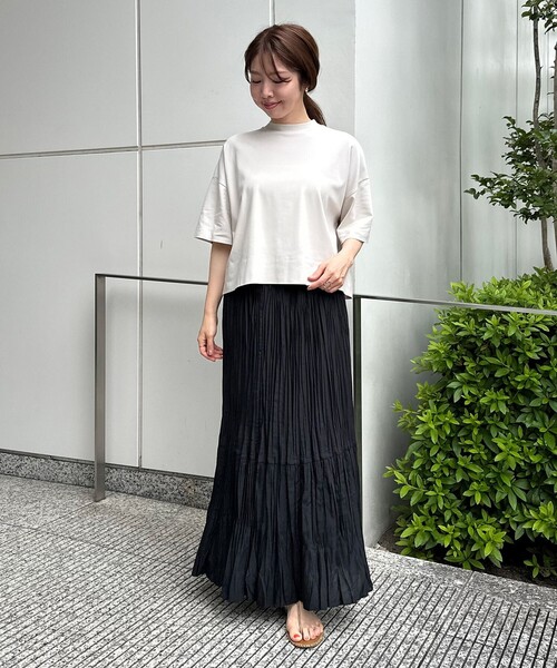 UNFILO(アンフィーロ)の「BEAUTY FORM クロップドワイドTシャツ(Tシャツ/カットソー・レディース・ベージュ系2/ホワイト系/グレー系/ネイビー系2/ブラック系・SMALL/MEDIUM/LARGE)」の21枚目の写真