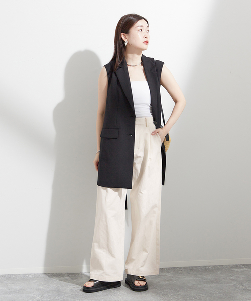 journal standard L'essage（ジャーナルスタンダードレサージュ）の「ワイドチノパンツ（チノパンツ・レディース・ホワイト/ベージュ・36/38）」の3枚目の写真