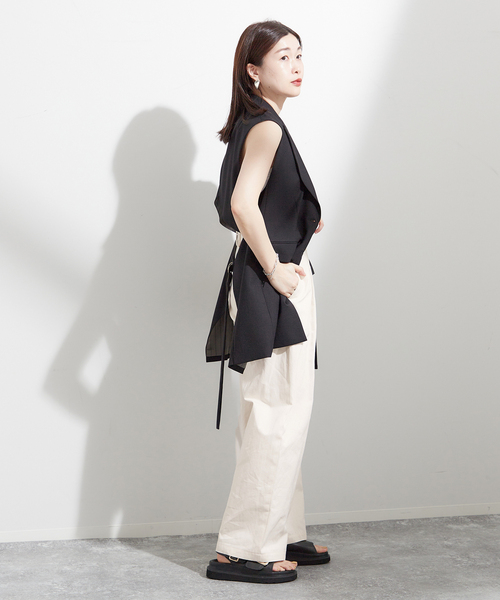 journal standard L'essage（ジャーナルスタンダードレサージュ）の「ワイドチノパンツ（チノパンツ・レディース・ホワイト/ベージュ・36/38）」の4枚目の写真