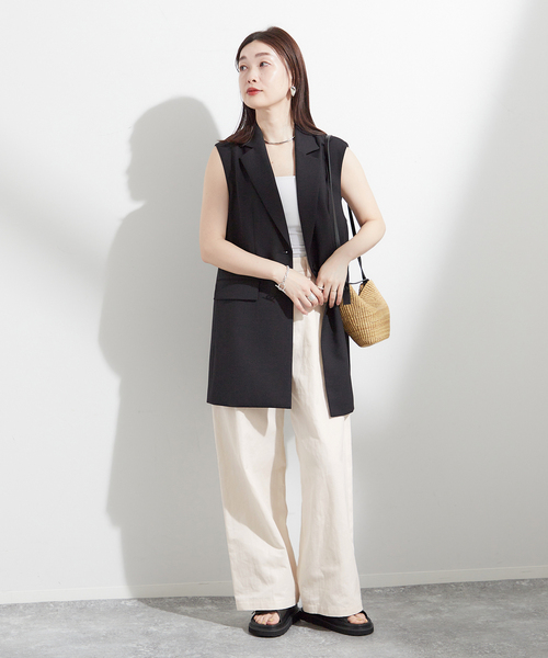 journal standard L'essage（ジャーナルスタンダードレサージュ）の「ワイドチノパンツ（チノパンツ・レディース・ホワイト/ベージュ・36/38）」の6枚目の写真