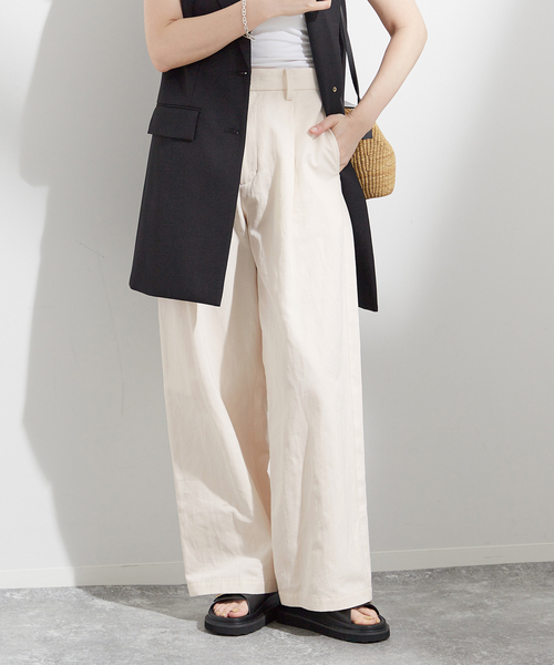 journal standard L'essage（ジャーナルスタンダードレサージュ）の「ワイドチノパンツ（チノパンツ・レディース・ホワイト/ベージュ・36/38）」の7枚目の写真