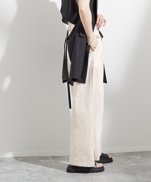 journal standard L'essage（ジャーナルスタンダードレサージュ）の「ワイドチノパンツ（チノパンツ・レディース・ホワイト/ベージュ・36/38）」の8枚目の写真