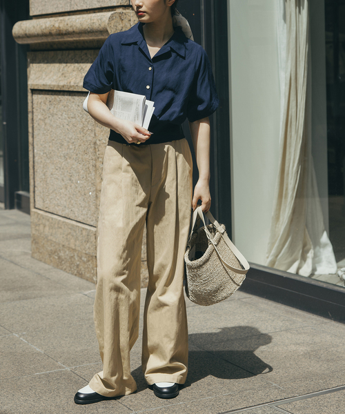 journal standard L'essage（ジャーナルスタンダードレサージュ）の「ワイドチノパンツ（チノパンツ・レディース・ホワイト/ベージュ・36/38）」の9枚目の写真