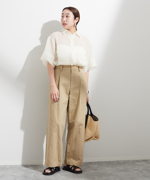 journal standard L'essage（ジャーナルスタンダードレサージュ）の「ワイドチノパンツ（チノパンツ・レディース・ホワイト/ベージュ・36/38）」の10枚目の写真