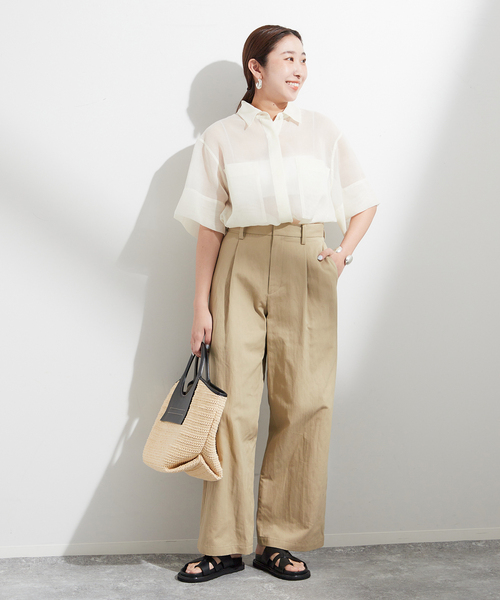 journal standard L'essage（ジャーナルスタンダードレサージュ）の「ワイドチノパンツ（チノパンツ・レディース・ホワイト/ベージュ・36/38）」の12枚目の写真