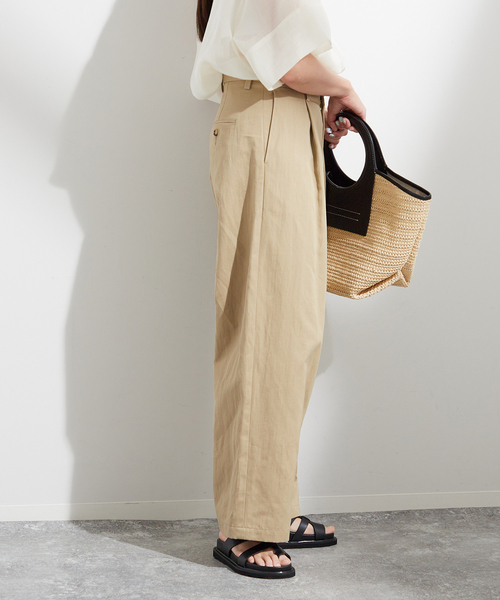 journal standard L'essage（ジャーナルスタンダードレサージュ）の「ワイドチノパンツ（チノパンツ・レディース・ホワイト/ベージュ・36/38）」の14枚目の写真