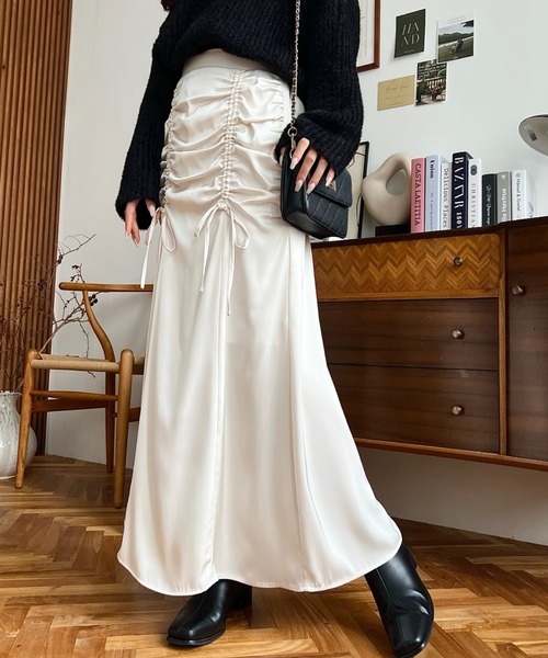 curensologyサテンローウエストスカート　ブラウン　36 Curensology（カレンソロジー）の「Curensology(カレンソロジー