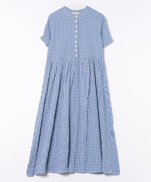 美品 S / île シール チェック ワンピース ボリュームスリーブ リボン 美品 S / île シール チェック ワンピース ボリュームスリーブ リボン