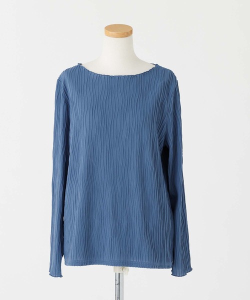 and it_(アンドイット)の「リップルストライプボートネックカットソー(Tシャツ/カットソー・レディース・ブラック/ダークブルー/グレイッシュベージュ・M/L)」の19枚目の写真