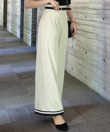 バイカラーライン使いワイドパンツ/ananotherangelus