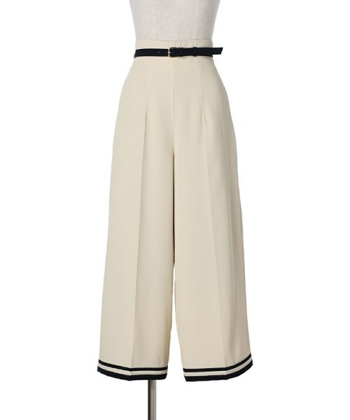 an another angelus（アンアナザーアンジェラス）の「バイカラーライン使いワイドパンツ/ananotherangelus（その他パンツ・レディース・ネイビー/アイボリー・2/1）」の3枚目の写真