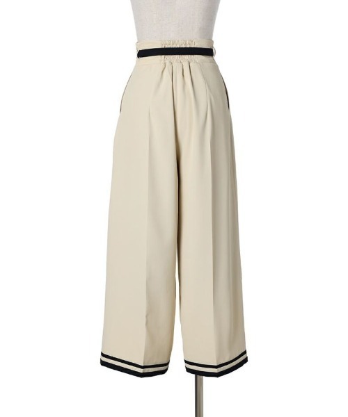 an another angelus（アンアナザーアンジェラス）の「バイカラーライン使いワイドパンツ/ananotherangelus（その他パンツ・レディース・ネイビー/アイボリー・2/1）」の5枚目の写真