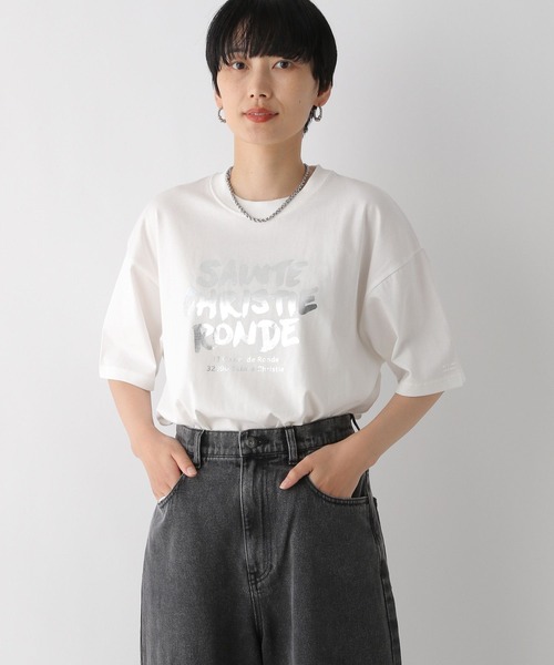 LEPSIM（レプシィム）の「箔プリントLOGO-T　121987（Tシャツ/カットソー・レディース・オフホワイト/ブラック・FREE）」の4枚目の写真