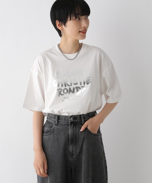 LEPSIM（レプシィム）の「箔プリントLOGO-T　121987（Tシャツ/カットソー・レディース・オフホワイト/ブラック・FREE）」の5枚目の写真