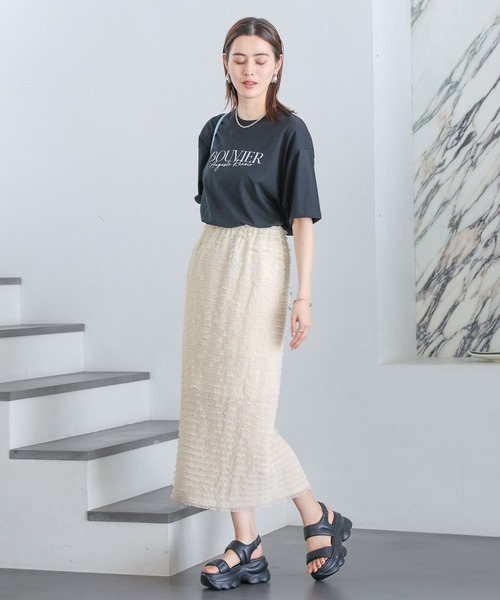 LEPSIM（レプシィム）の「箔プリントLOGO-T　121987（Tシャツ/カットソー・レディース・オフホワイト/ブラック・FREE）」の11枚目の写真