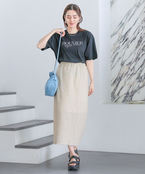 LEPSIM（レプシィム）の「箔プリントLOGO-T　121987（Tシャツ/カットソー・レディース・オフホワイト/ブラック・FREE）」の12枚目の写真