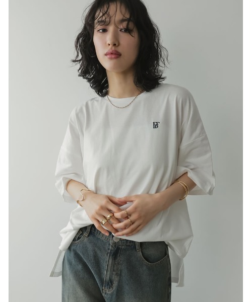 2024 SUMMER COLLECTION]ワンポイント刺繍オーバーサイズTシャツ（T  