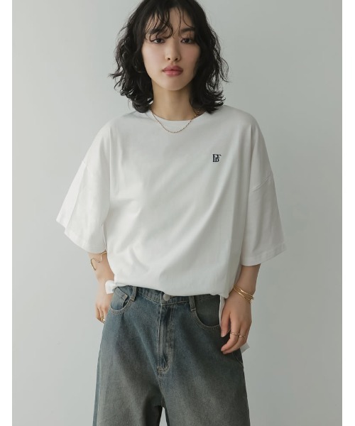 セール】ワンポイント刺繍オーバーサイズTシャツ（Tシャツ
