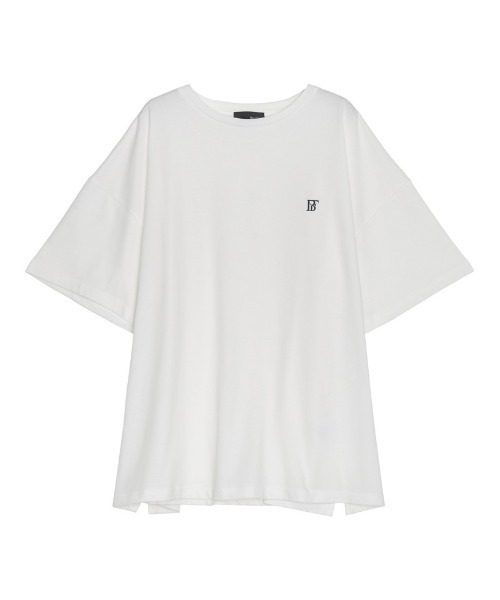 Aooo オーバーサイズ刺繍Tシャツ ホワイト Lサイズ 白 MONO-MART tシャツ ワンポイントデザイン刺繍 アソート オーバー