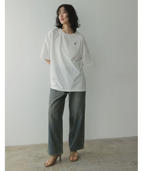 セール】ワンポイント刺繍オーバーサイズTシャツ（Tシャツ