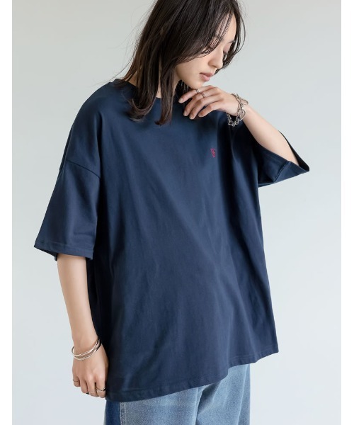 ワンポイント刺繍オーバーサイズTシャツ（Tシャツ/カットソー