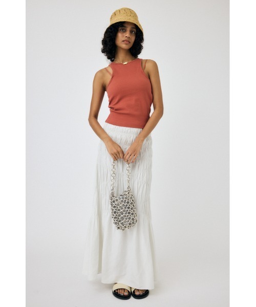 MOUSSY(マウジー)の「STRAP MINIMAL タンクトップ(タンクトップ・レディース・ホワイト/ブラック/ライトグレー/レッド・1/2)」の9枚目の写真