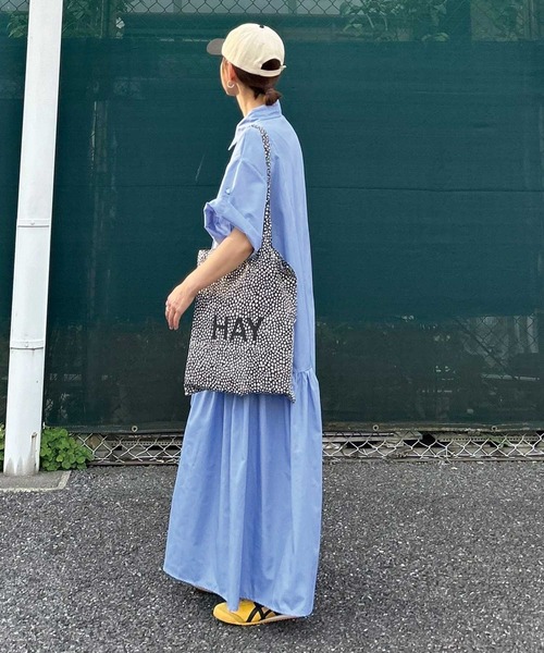 CORNERS（コーナーズ）の「【CORNERS by KR】サイドギャザーシャツワンピース（シャツワンピース・レディース・サックスブルー/ブラック×ホワイト/ベージュ系その他/ネイビー/ブラック/グリーン・L/M）」の20枚目の写真