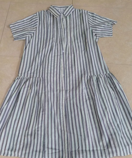 CORNERS（コーナーズ）の「【CORNERS by KR】サイドギャザーシャツワンピース（シャツワンピース・レディース・サックスブルー/ブラック×ホワイト/ベージュ系その他/ネイビー/ブラック/グリーン・L/M）」の16枚目の写真