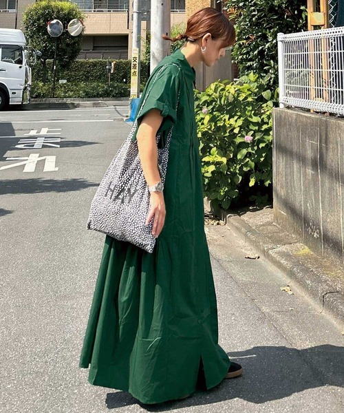 CORNERS(コーナーズ)の「【CORNERS by KR】サイドギャザーシャツワンピース(シャツワンピース・レディース・サックスブルー/ブラック×ホワイト/ベージュ系その他/ネイビー/ブラック/グリーン・L/M)」の19枚目の写真