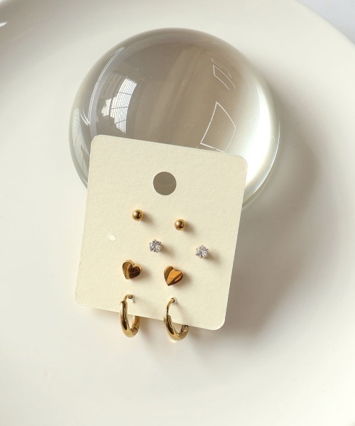CEMONEMO(セモネモ)の「【金属アレルギー対応】 マルチ ピアス 4セット / ステンレス(ピアス(両耳用)・レディース・その他1/その他2/その他3/その他5/その他4/その他6・FREE)」の1枚目の写真