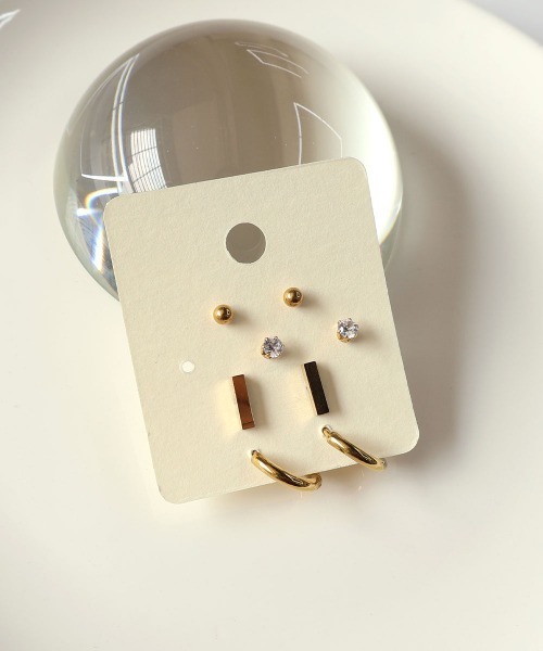 CEMONEMO(セモネモ)の「【金属アレルギー対応】 マルチ ピアス 4セット / ステンレス(ピアス(両耳用)・レディース・その他1/その他2/その他3/その他5/その他4/その他6・FREE)」の3枚目の写真