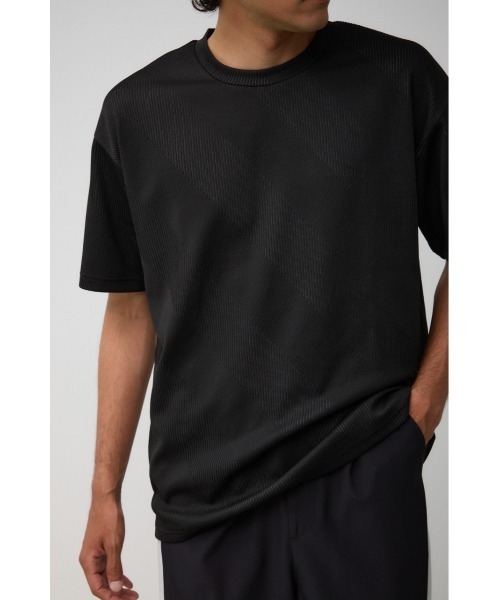 AZUL by moussy(アズールバイマウジー)の「バイアススツイルクルーネックTシャツ(Tシャツ/カットソー・メンズ・ホワイト/ブラック・LARGE/MEDIUM)」の2枚目の写真