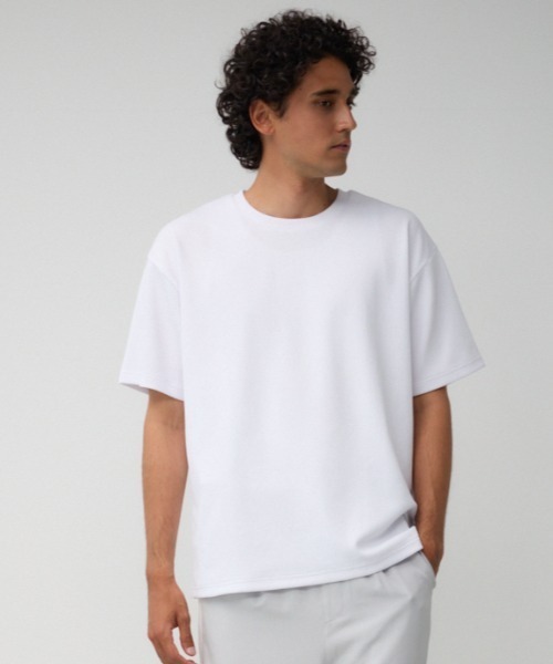 AZUL by moussy(アズールバイマウジー)の「バイアススツイルクルーネックTシャツ(Tシャツ/カットソー・メンズ・ホワイト/ブラック・LARGE/MEDIUM)」の21枚目の写真