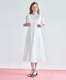 REDYAZEL | ショルダーリボンレース切替ワンピース(ジャンパースカート)