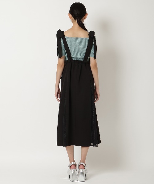 REDYAZEL（レディアゼル）の「ショルダーリボンレース切替ワンピース（ジャンパースカート・レディース・オフホワイト/ブラック/グレー・SMALL/MEDIUM）」の19枚目の写真