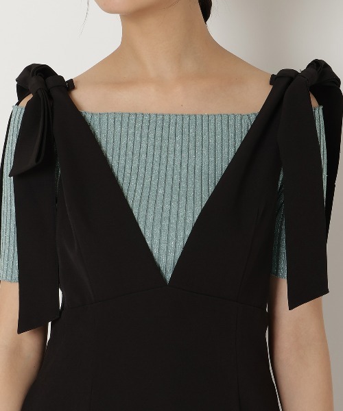 REDYAZEL（レディアゼル）の「ショルダーリボンレース切替ワンピース（ジャンパースカート・レディース・オフホワイト/ブラック/グレー・SMALL/MEDIUM）」の20枚目の写真