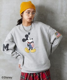 ディズニー ミッキー/綿100％裏起毛ヴィンテージ風トレーナー ＜大きいサイズ有＞GEVS.