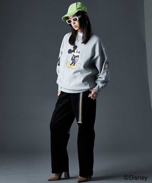 セール】ディズニー ミッキー/綿100％裏起毛ヴィンテージ風トレーナー