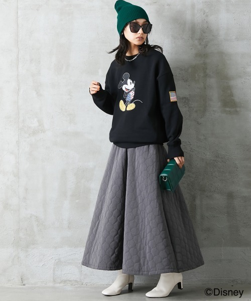 ディズニー ミッキー/綿100％裏起毛ヴィンテージ風トレーナー ＜大きい
