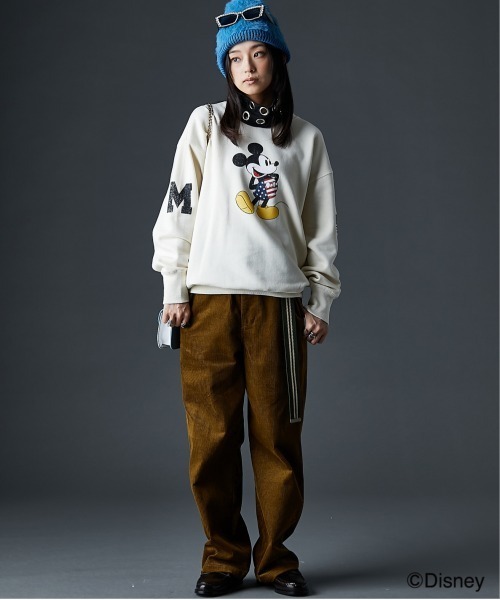 セール】ディズニー ミッキー/綿100％裏起毛ヴィンテージ風トレーナー