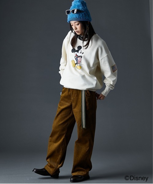 セール】ディズニー ミッキー/綿100％裏起毛ヴィンテージ風トレーナー